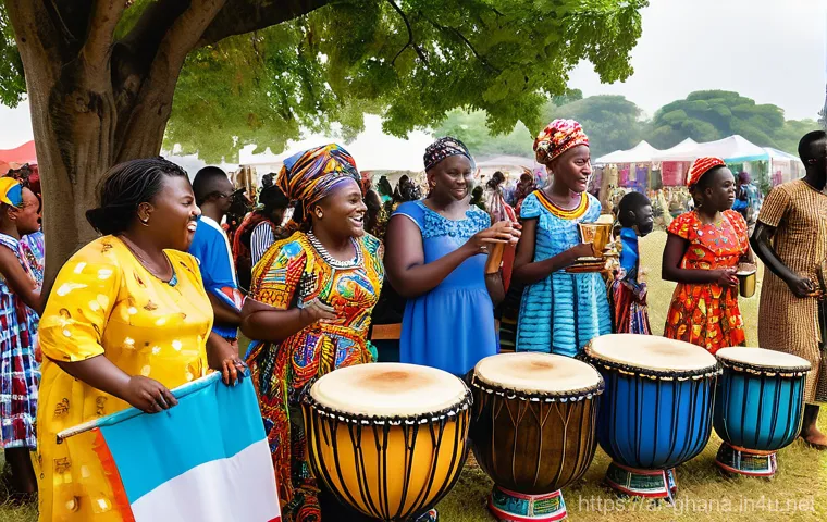 가나 내 프랑스어 사용 여부 - **Prompt 2: Ghanaian Entrepreneurs Forging Francophone Connections**
    A dynamic and bustling scen...