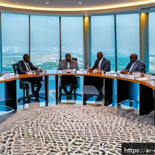 Home 30 가나와 서아프리카 국가 비교 분석 - A detailed scene of Ghana’s strategic economic planning office: a modern conference room with divers...